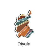 diyala carte est Souligné sur le Irak pays, illustration conception modèle vecteur