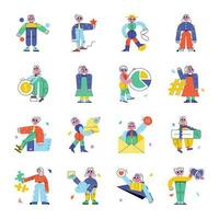 pack de abstrait gens des illustrations vecteur