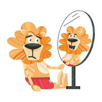 branché Lion miroir vecteur