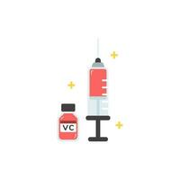 vecteur élément de seringue et bouteille de vaccin.
