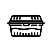 le déjeuner boîte Plastique repas ligne icône vecteur illustration