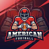 américain Football esport mascotte logo conception vecteur