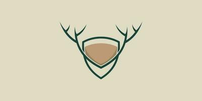 cerf bois logo conception avec Facile concept vecteur