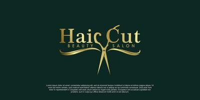 beauté salon cheveux Couper logo conception Créatif concept vecteur