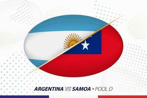 le rugby rencontre entre Argentine et samoa, concept pour le rugby tournoi. vecteur