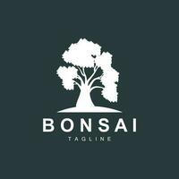 bonsaï arbre logo. Facile minimaliste silhouette conception, plante vecteur, icône illustration élément vecteur