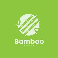 bambou logo, Panda nourriture vert plante vecteur, Facile minimaliste conception, illustration élément modèle vecteur