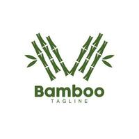 bambou logo, Panda nourriture vert plante vecteur, Facile minimaliste conception, illustration élément modèle vecteur