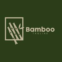bambou logo, Panda nourriture vert plante vecteur, Facile minimaliste conception, illustration élément modèle vecteur