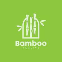 bambou logo, Panda nourriture vert plante vecteur, Facile minimaliste conception, illustration élément modèle vecteur