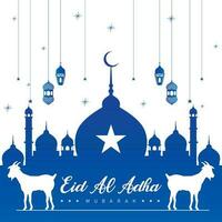 eid Al adha mubarak islamique Festival salutation conception modèle vecteur