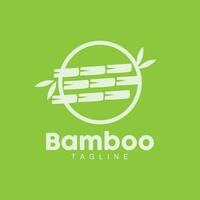 bambou logo, Panda nourriture vert plante vecteur, Facile minimaliste conception, illustration élément modèle vecteur