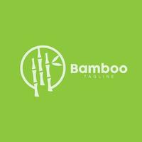 bambou logo, Panda nourriture vert plante vecteur, Facile minimaliste conception, illustration élément modèle vecteur