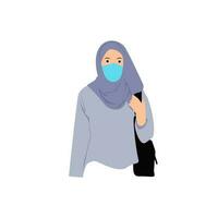 illustration de un actif musulman femme vecteur
