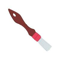 rouge brosse peindre outil dessin animé vecteur illustration