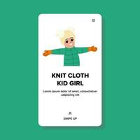 tricoter tissu enfant fille vecteur