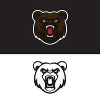 logo de la mascotte de l'ours rugissant vecteur