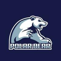 polaire ours côté vue mascotte logo pour des sports vecteur