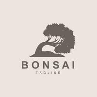 bonsaï arbre logo. Facile minimaliste silhouette conception, plante vecteur, icône illustration élément vecteur