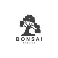 bonsaï arbre logo. Facile minimaliste silhouette conception, plante vecteur, icône illustration élément vecteur