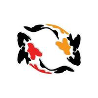 création de logo de poisson koi, vecteur de poisson d'ornement chanceux et triomphal chinois, icône de poisson d'or de marque d'entreprise