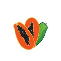 création de logo de papaye, vecteur de fruits vitaminés, icône d'illustration de marque de produits de fruits