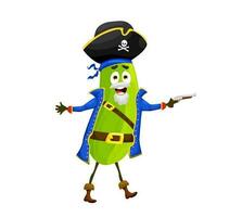 dessin animé Halloween Zucchini pirate marrant personnage vecteur