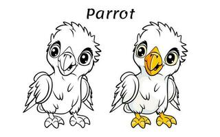 mignonne perroquet animal coloration livre illustration vecteur