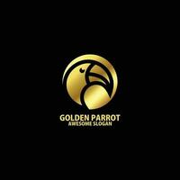 d'or perroquet avec luxe logo conception vecteur