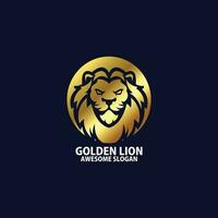 Lion tête avec luxe logo conception vecteur