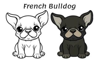 mignonne français bouledogue chien animal coloration livre illustration vecteur