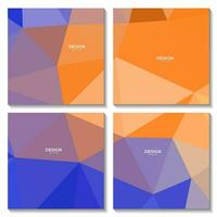 ensemble de abstrait bleu Orange coloré géométrique Contexte avec Triangles vecteur