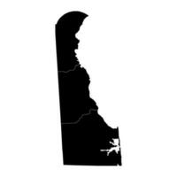 Delaware Etat carte avec comtés. vecteur illustration.