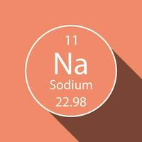 sodium symbole avec longue ombre conception. chimique élément de le périodique tableau. vecteur illustration.
