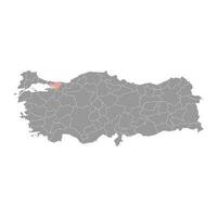 kocaeli Province carte, administratif divisions de Turquie. vecteur illustration.