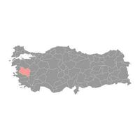 Manisa Province carte, administratif divisions de Turquie. vecteur illustration.