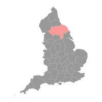 Nord Yorkshire carte, cérémonial comté de Angleterre. vecteur illustration.