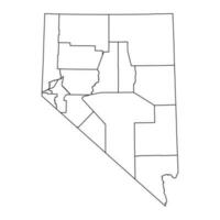 Nevada Etat carte avec comtés. vecteur illustration.