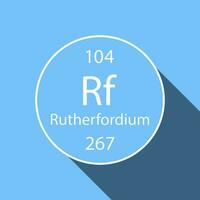 rutherfordium symbole avec longue ombre conception. chimique élément de le périodique tableau. vecteur illustration.