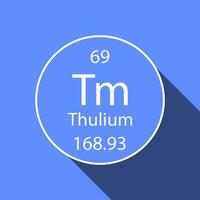 thulium symbole avec longue ombre conception. chimique élément de le périodique tableau. vecteur illustration.