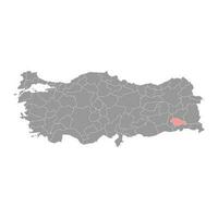 siirt Province carte, administratif divisions de Turquie. vecteur illustration.