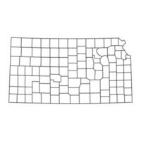 Kansas Etat carte avec comtés. vecteur illustration.
