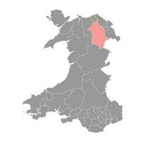 glyndwr carte, district de Pays de Galles. vecteur illustration.