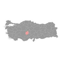 aksaray Province carte, administratif divisions de Turquie. vecteur illustration.
