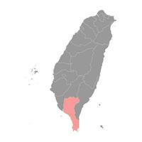 pingtung comté carte, comté de le république de Chine, Taïwan. vecteur illustration.
