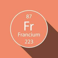 francium symbole avec longue ombre conception. chimique élément de le périodique tableau. vecteur illustration.