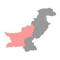 baloutchistan Province carte, Province de Pakistan. vecteur illustration.