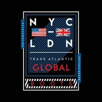NC Londres global les racines caractères, devis, graphique illustration, typographie vecteur, pour décontractée t chemise impression vecteur