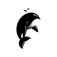 vecteur noir baleine sauter sur une blanc Contexte