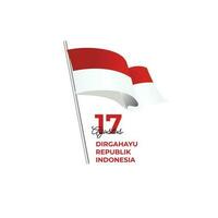modèle de bannière de la fête de l'indépendance de l'indonésie vecteur